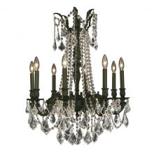 Worldwide Lighting Corp W83306F24-CL - Windsor 8-Light dark Bronze Finish and Clear Crystal Chandelier 24 in. Dia x 30 in. H Large