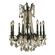  W83306F24-GT - Windsor 8-Light dark Bronze Finish and Golden Teak Crystal Chandelier 24 in. Dia x 30 in. H Large