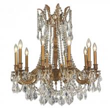  W83308FG28-CL - Windsor 10-Light French Gold Finish and Clear Crystal Chandelier 28 in. Dia x 31 in. H Large