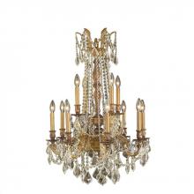  W83309FG24-GT - Windsor 12-Light French Gold Finish and Golden Teak Crystal Chandelier 24 in. Dia x 36 in. H Two 2 T