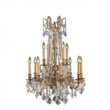  W83309FG24-CL - Windsor 12-Light French Gold Finish and Clear Crystal Chandelier 24 in. Dia x 36 in. H Two 2 Tier La