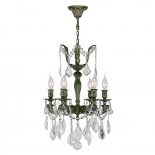 Worldwide Lighting Corp W83320B15 - Versailles 6-Light Antique Bronze Finish and Clear Crystal Mini Chandelier 15 in. Dia x 22 in. H