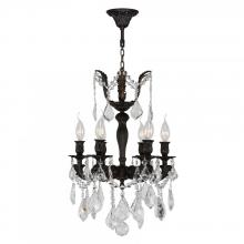 Worldwide Lighting Corp W83320F15 - Versailles 6-Light dark Bronze Finish and Clear Crystal Mini Chandelier 15 in. Dia x 22 in. H