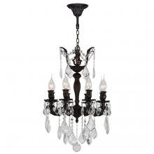  W83321F16 - Versailles 8-Light dark Bronze Finish and Clear Crystal Mini Chandelier 16 in. Dia x 23 in. H