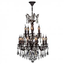  W83325F21 - Versailles 15-Light dark Bronze Finish and Clear Crystal Chandelier 21 in. Dia x 32 in. H Two 2 Tier