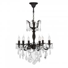  W83328F23 - Versailles 6-Light dark Bronze Finish and Clear Crystal Chandelier 23 in. Dia x 26 in. H Large