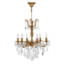  W83328FG23 - Versailles 6-Light French Gold Finish and Clear Crystal Chandelier 23 in. Dia x 26 in. H Large