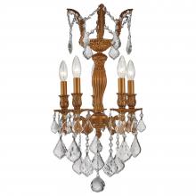 Worldwide Lighting Corp W83330FG13 - Versailles 5-Light French Gold Finish and Clear Crystal Chandelier 13 in. Dia x 23 in. H Mini