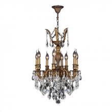  W83334B19 - Versailles 8-Light Antique Bronze Finish and Clear Crystal Chandelier 19 in. Dia x 25 in. H Medium