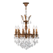  W83336FG20 - Versailles 12-Light French Gold Finish and Clear Crystal Chandelier 20 in. Dia x 26 in. H Medium