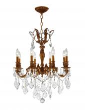  W83337FG22 - Versailles 8-Light French Gold Finish and Clear Crystal Chandelier 22 in. Dia x 26 in. H Medium