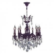  W83338F22 - Versailles 10-Light dark Bronze Finish and Clear Crystal Chandelier 22 in. Dia x 26 in. H Medium