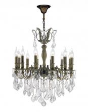  W83339B24 - Versailles 12-Light Antique Bronze Finish and Clear Crystal Chandelier 24 in. Dia x 27 in. H Large