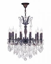  W83339F24 - Versailles 12-Light dark Bronze Finish and Clear Crystal Chandelier 24 in. Dia x 27 in. H Large