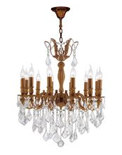  W83339FG24 - Versailles 12-Light French Gold Finish and Clear Crystal Chandelier 24 in. Dia x 27 in. H Large