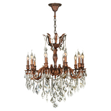  W83340FG26 - Versailles 10-Light French Gold Finish and Clear Crystal Chandelier 26 in. Dia x 29 in. H Large