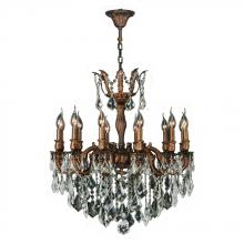  W83341FG27 - Versailles 12-Light French Gold Finish and Clear Crystal Chandelier 27 in. Dia x 30 in. H Large