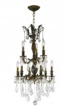  W83342B19 - Versailles 9-Light Antique Bronze Finish and Clear Crystal Chandelier 19 in. Dia x 33 in. H Medium