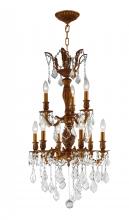  W83342FG19 - Versailles 9-Light French Gold Finish and Clear Crystal Chandelier 19 in. Dia x 33 in. H Medium