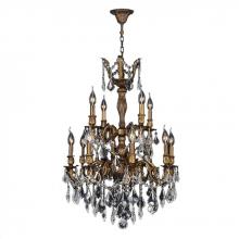  W83346B24 - Versailles 12-Light Antique Bronze Finish and Clear Crystal Chandelier 24 in. Dia x 34 in. H Two 2 T