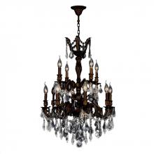  W83346F24 - Versailles 12-Light dark Bronze Finish and Clear Crystal Chandelier 24 in. Dia x 34 in. H Two 2 Tier