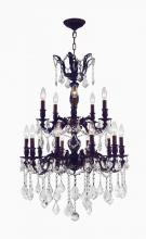  W83347F24 - Versailles 15-Light dark Bronze Finish and Clear Crystal Chandelier 24 in. Dia x 35 in. H Two 2 Tier