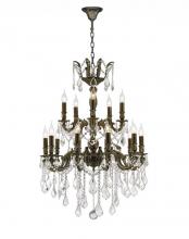  W83348B24 - Versailles 18-Light Antique Bronze Finish and Clear Crystal Chandelier 24 in. Dia x 35 in. H Two 2 T