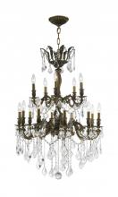  W83349B27 - Versailles 15-Light Antique Bronze Finish and Clear Crystal Chandelier 27 in. Dia x 39 in. H Two 2 T