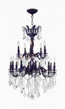  W83349F27 - Versailles 15-Light dark Bronze Finish and Clear Crystal Chandelier 27 in. Dia x 39 in. H Two 2 Tier