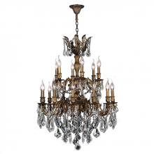  W83350B27 - Versailles Collection 18 Light Antique Bronze Finish and Clear Crystal Chandelier 27" D x 35"