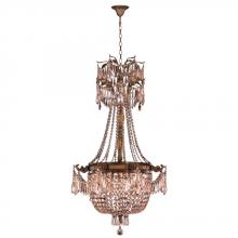  W83355B24-GT - Winchester 4-Light Antique Bronze Finish and Golden Teak Crystal Chandelier 24 in. Dia x 40 in. H Me