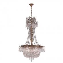  W83355B30-CL - Winchester 10-Light Antique Bronze Finish and Clear Crystal Chandelier 30 in. Dia x 50 in. H Large