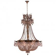  W83355B36-GT - Winchester 12-Light Antique Bronze Finish and Golden Teak Crystal Chandelier 36 in. Dia x 50 in. H L