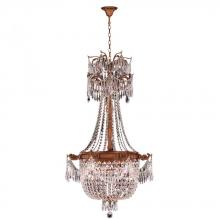  W83355FG24-CL - Winchester 4-Light French Gold Finish and Clear Crystal Chandelier 24 in. Dia x 40 in. H Medium