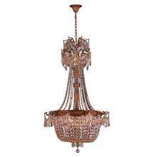  W83355FG30-GT - Winchester 10-Light French Gold Finish and Golden Teak Crystal Chandelier 30 in. Dia x 50 in. H Larg