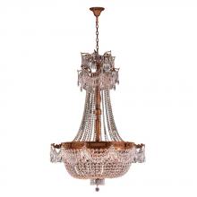  W83355FG36-CL - Winchester 12-Light French Gold Finish and Clear Crystal Chandelier 36 in. Dia x 50 in. H Large