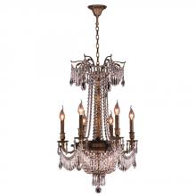  W83356B20-CL - Winchester 9-Light Antique Bronze Finish and Clear Crystal Chandelier 20 in. Dia x 29 in. H Medium