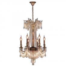  W83356B20-GT - Winchester 9-Light Antique Bronze Finish and Golden Teak Crystal Chandelier 20 in. Dia x 29 in. H Me