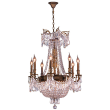  W83356B24-CL - Winchester 12-Light Antique Bronze Finish and Clear Crystal Chandelier 24 in. Dia x 31 in. H Large