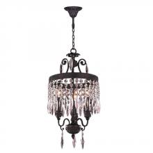  W83358F12 - Enfield 3-Light dark Bronze and Clear Crystal Chandelier 12 in. Dia x 21 in. H Mini