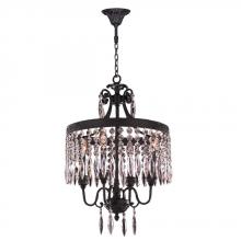 Worldwide Lighting Corp W83358F16-CL - Enfield 4-Light dark Bronze and Clear Crystal Chandelier 16 in. Dia x 22 in. H Mini