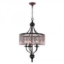  W83359F20-CL - Enfield Collection 5 Light Flemish Brass and Clear Crystal Chandelier 20" D x 35" H Medium