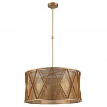  W83421MG24 - Nautilus 6-Light Matte Gold Finish Mesh drum Shade Pendant Light 24 in. Dia x 12 in. H Large