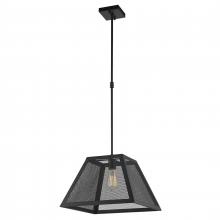  W83424MB16 - Nautilus 1-Light Matte Black Finish Mesh Trapezoid drum Shade Pendant Light 16 in. W x 16 in. H Smal