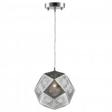  W83427C10 - Geometrics 1-Light Chrome Finish Finish Stainless Steel Pendant Light 10 in. Dia x 10 in. H Small