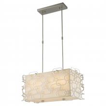  W83440MN24 - Montauk 8-Light Matte Nickel Finish Kitchen Island Pendant Light with Ivory Linen Rectangular Shade