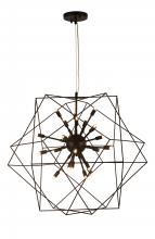  W83472MB33 - Le Cage 24-Light Matte Black Finish Halogen / LEd Sputnik Chandelier 33 in. Dia x 96 in. H Large