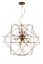  W83472MG33 - Le Cage 24-Light Matte Gold Finish Halogen / LEd Sputnik Chandelier 33 in. Dia x 96 in. H Large