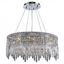  W83602C24 - Cascade 12-Light Chrome Finish and Clear Crystal Circle Chandelier 24 in. Dia x 10.5 in. H Large