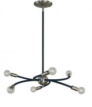  F-L1056 BN/MBLACK - 6-Light Brushed Nickel/Matte Black Eloise Chandelier